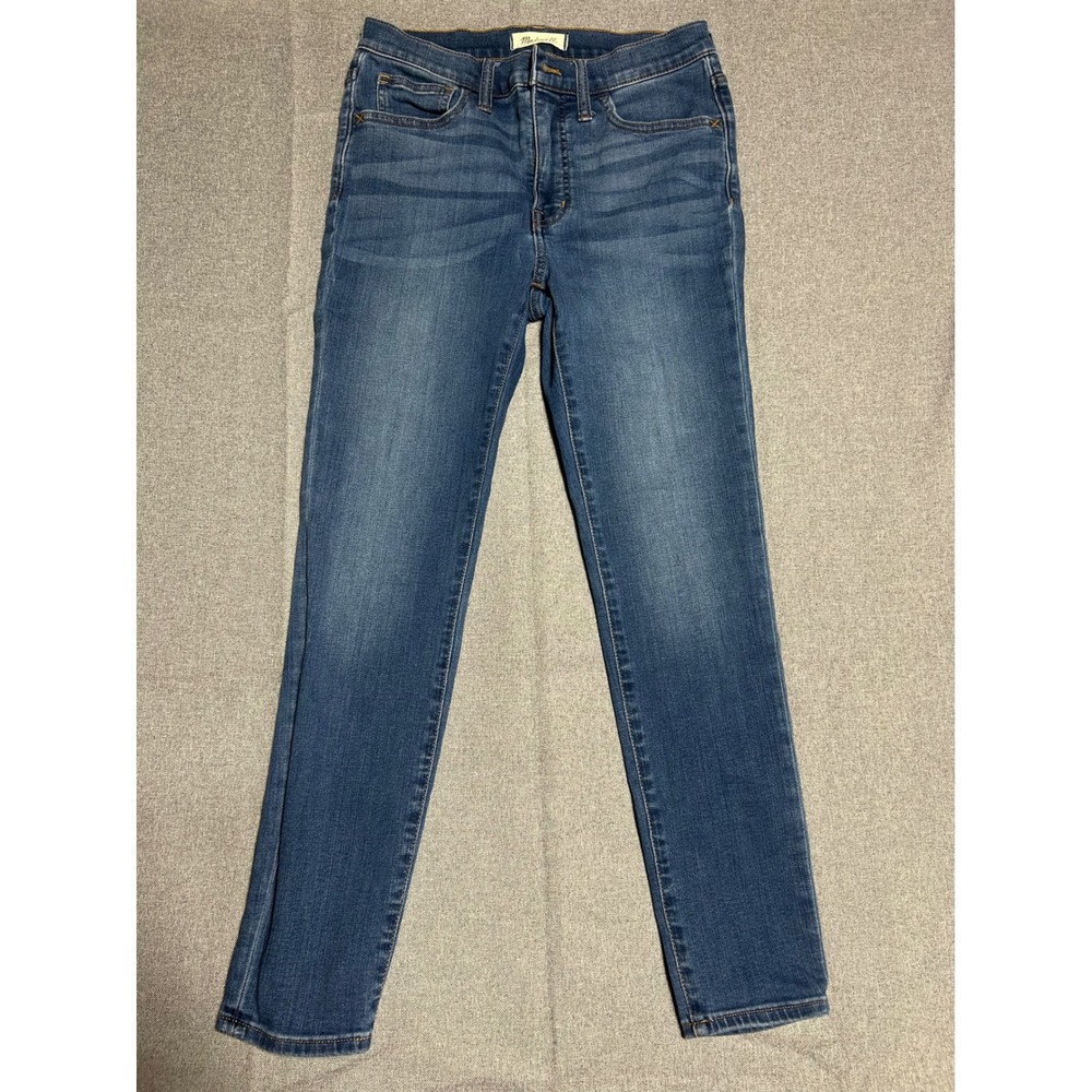 Madewell 9" Mid-Rise Skinny Jeans Womens 27 Blue Denim Stretch Faded‎ Wash